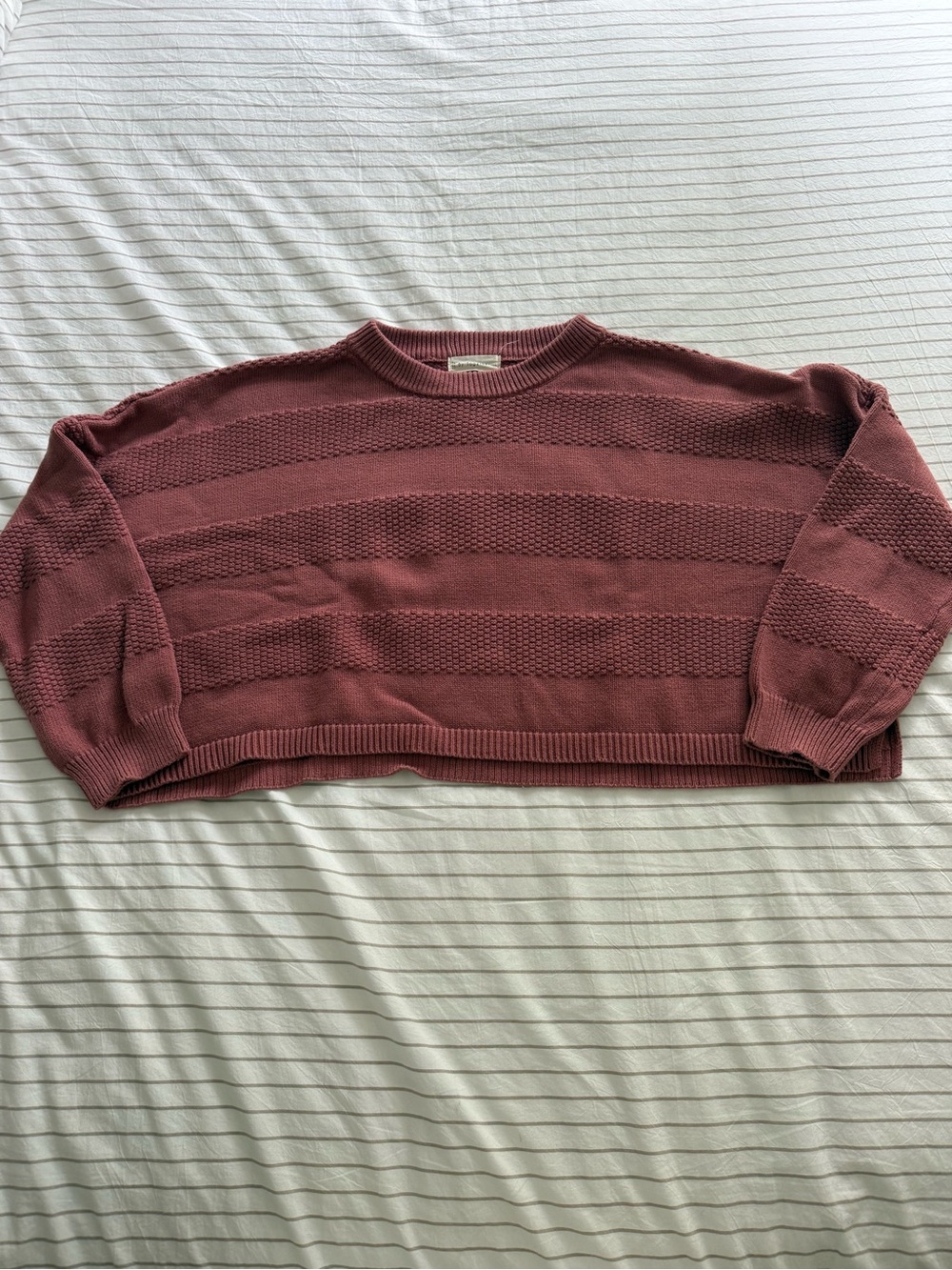 Together Dusty Rose Textured Crewneck Sweater